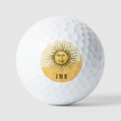 Celestial Sun Face Colorblock Monogram Golfball (Vorderseite)