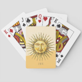 Celestial Sun Face Colorblock Monogram Spielkarten