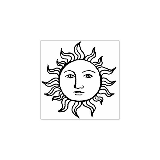 Celestial Sun Face Summer Journaling Scrapbooking Gummistempel (Prägung)