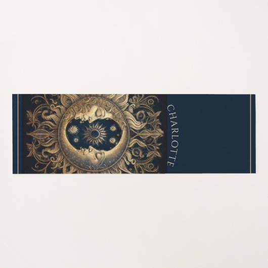 Celestial Sun Face Yoga Mat Yogamatte (Rückseite (Horizontal))