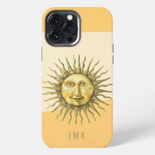 Celestial Sun Gesicht Colorblock Monogramm   iPhone Hülle (Rückseite)