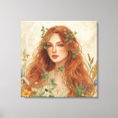 Celestial Sun Goddess Boho Wall Art | Radiant Leinwanddruck (Vorderseite)