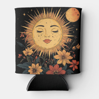 Celestial Sun Goddess mit floralen Blüten Dosenkühler