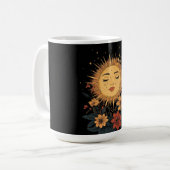 Celestial Sun Goddess mit floralen Blüten Kaffeetasse (Vorderseite Links)