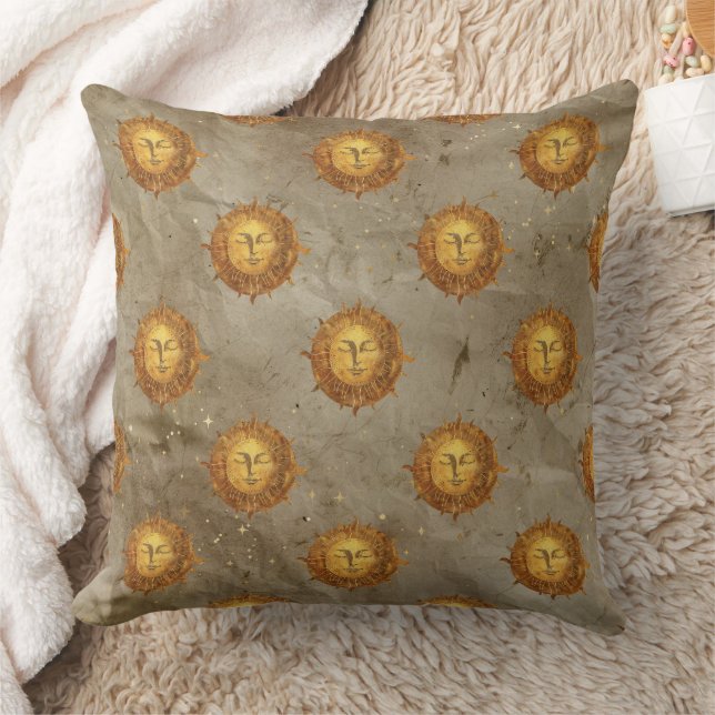 Celestial Sun Gold Pattern (2) Kissen (Decke)