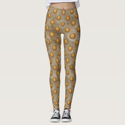 Celestial Sun Gold Pattern (2) Leggings (Vorderseite)