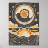 Celestial Sun Illustration Wall Art Poster (Vorne)