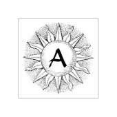 Celestial Sun & Initial Wood Art Briefmarke Gummistempel (Prägung)