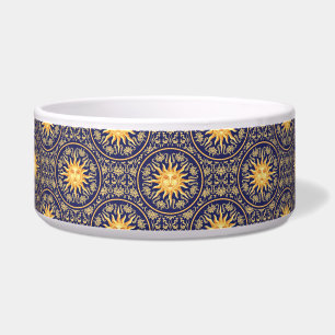 "Celestial Sun Magic" Blue Keramik Pet Bowl Napf