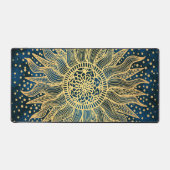 Celestial Sun Mandala Blue und Gold Schreibtischunterlage (Vorderseite)