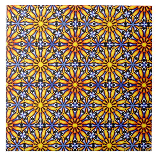 Celestial Sun Mandala Fliese (Vorderseite)