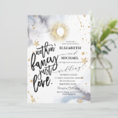 Celestial Sun, Mond, Sterne Hochzeit Einladung (Stehend Vorderseite)