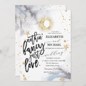 Celestial Sun, Mond, Sterne Hochzeit Einladung (Vorne/Hinten)