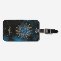 Celestial Sun Monogram Glitzer Kosmischer Navy Chi