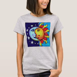 Celestial Sun Moon 90ties Art Design T-Shirt
