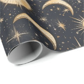Celestial Sun Moon and Stars Night Sky Geschenkpapier (Rolleneckpunkt)