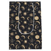Celestial Sun Moon and Stars Night Sky Mittlere Geschenktüte (Rückseite)
