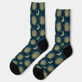 Celestial Sun Moon and Stars Pattern Socken (Linkes Detail)
