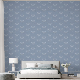 Celestial Sun Moon Arch Simple Duck Egg Blue Boho Tapete