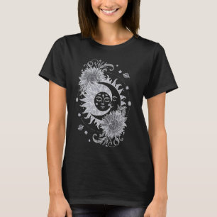 Celestial Sun Moon Blume Astrologie Mondphasen VI T-Shirt