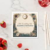 Celestial Sun Moon Boho Floral Rustic Wedding Serviette (Beispiel)