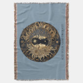 Celestial Sun Moon Custom Quote Blue Decke (Vorderseite Vertikal)