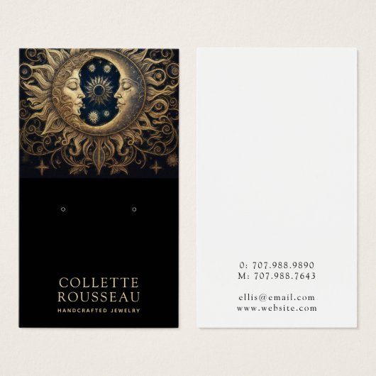 Celestial Sun Moon Earring Juwelier Display (Vorne & Hinten)