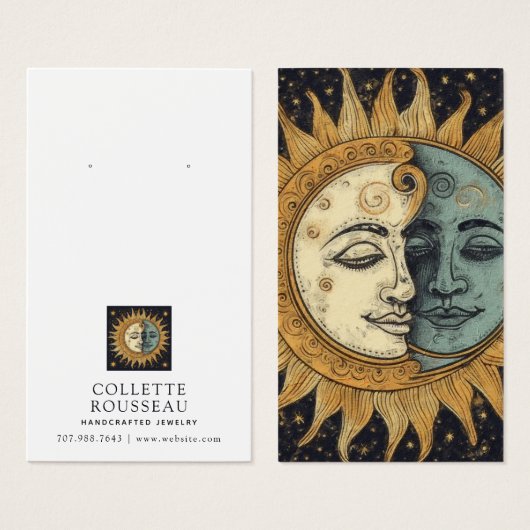 Celestial Sun Moon Earring Juwelier Display (Vorne & Hinten)