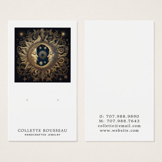 Celestial Sun Moon Earring Juwelier Display (Vorne & Hinten)