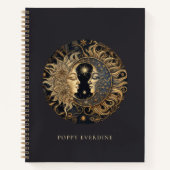 Celestial Sun Moon Face Personalisiert Notizblock (Vorderseite)