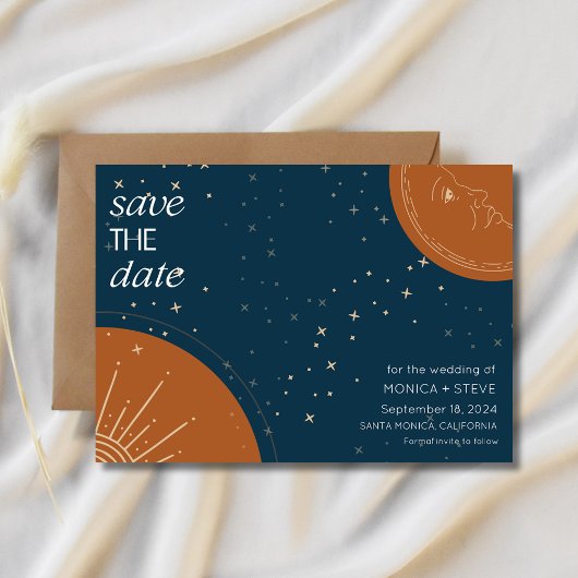 Celestial Sun Moon Foto Wedding Save The Date