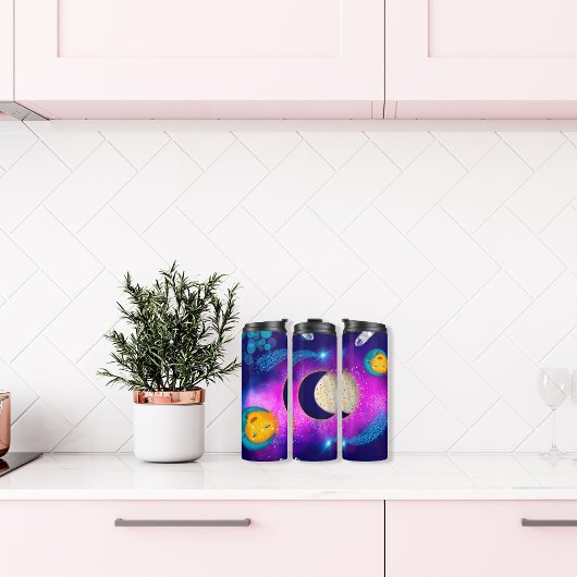 Celestial Sun Moon Galaxy Thermosbecher