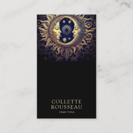 Celestial Sun Moon Gold Black Visitenkarte
