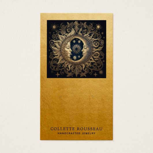 Celestial Sun Moon Gold Earring Juwelier Display (Vorderseite)