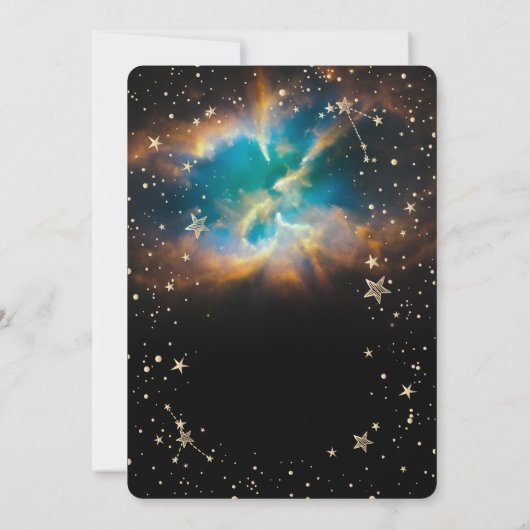 Celestial Sun,Moon Lotus Stars Quinceanera Einladung (Rückseite)