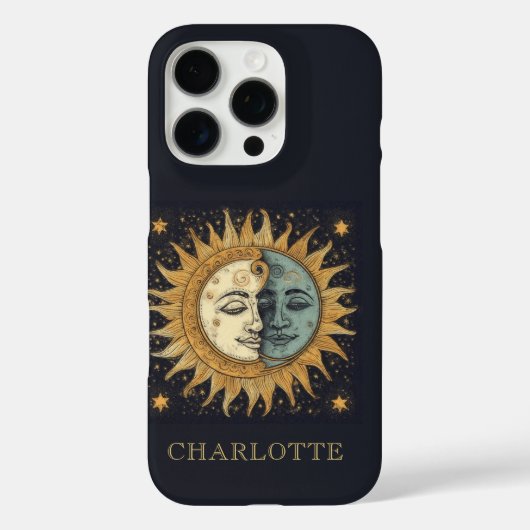 Celestial Sun Moon Personalisiert Case-Mate iPhone Hülle (Rückseite)
