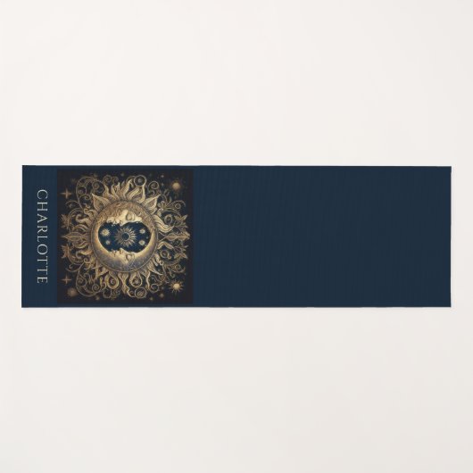 Celestial Sun Moon Personalisiert Yogamatte (Vorderseite (Horizontal))