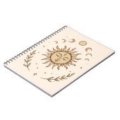 Celestial Sun Moon Phases Mystical Botanical Art Notizblock (Linke Seite)