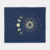 Celestial Sun Moon Phases Zodiac Fleecedecke (Vorderseite (Horizontal))