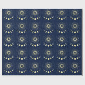 Celestial Sun Moon Phases Zodiac Geschenkpapier (Flach)