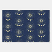 Celestial Sun Moon Phases Zodiac Geschenkpapier Set (Vorderseite)