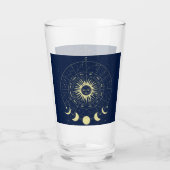 Celestial Sun Moon Phases Zodiac Glas (Rückseite)