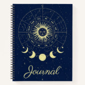 Celestial Sun Moon Phases Zodiac Journal Notizblock (Vorderseite)