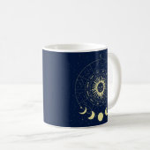 Celestial Sun Moon Phases Zodiac Kaffeetasse (VorderseiteRechts)
