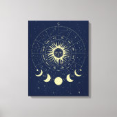 Celestial Sun Moon Phases Zodiac Leinwanddruck (Vorderseite)