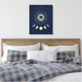 Celestial Sun Moon Phases Zodiac Leinwanddruck (Insitu (Schlafzimmer))