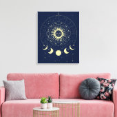 Celestial Sun Moon Phases Zodiac Leinwanddruck (Insitu (Wohnzimmer))