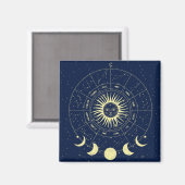 Celestial Sun Moon Phases Zodiac Magnet (Vorderseite/Rückseite)