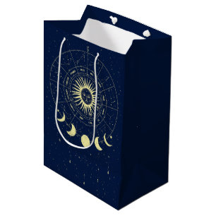 Celestial Sun Moon Phases Zodiac Mittlere Geschenktüte