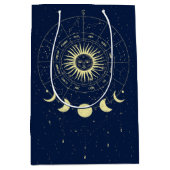 Celestial Sun Moon Phases Zodiac Mittlere Geschenktüte (Vorderseite)